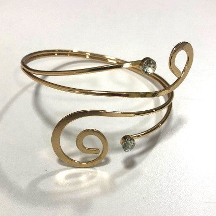 Brazalete Espiral Dorado con Cristales