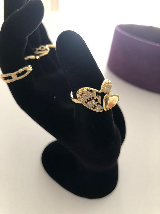 Anillo Corazón Radiante