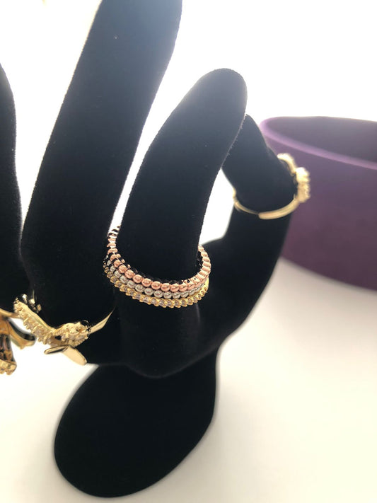 Set Trío de Anillos Elegancia Bicolor