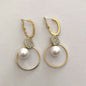 Aretes Dorados con Perla y Brillo