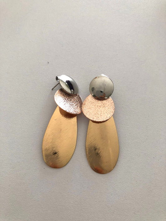 Aretes Eclipse Dorado-Plata