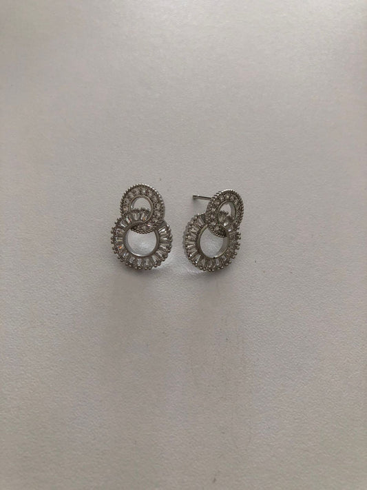 Aretes Doble Aro con Brillo