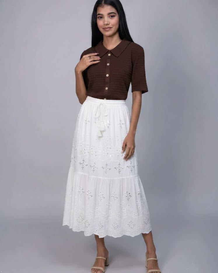 Falda Boho Esencia Blanca