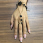 Pulsera Anillo Doble Cadena con Detalles en Negro